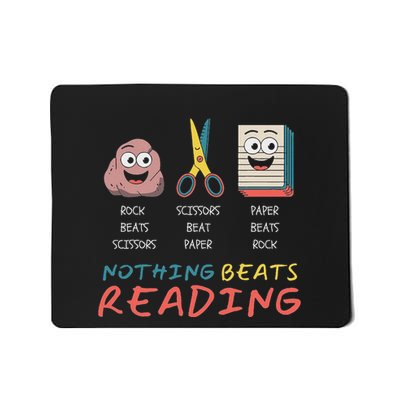 Funny Rock Paper Scissors Nothing Beats Reading Mousepad