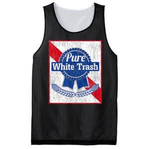 Funny Redneck Pure White Trash Gift Mesh Reversible Basketball Jersey Tank