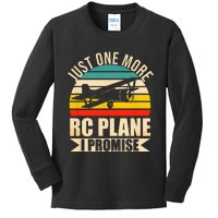 Funny RC Plane Lover Just One More RC Plane I Promise Kids Long Sleeve Shirt