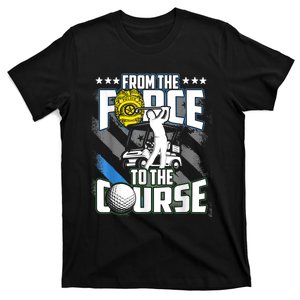 Funny Retired Police Officer Golf Retirement Gift T-Shirt