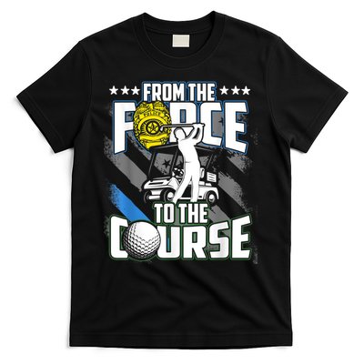 Funny Retired Police Officer Golf Retirement Gift T-Shirt