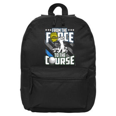 Funny Retired Police Officer Golf Retirement Gift 16 in Basic Backpack
