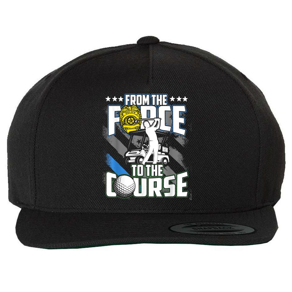 Funny Retired Police Officer Golf Retirement Gift Wool Snapback Cap