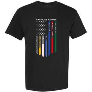 First Responders Police Military Firefighter Nurse Garment-Dyed Heavyweight T-Shirt