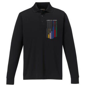 First Responders Police Military Firefighter Nurse Performance Long Sleeve Polo