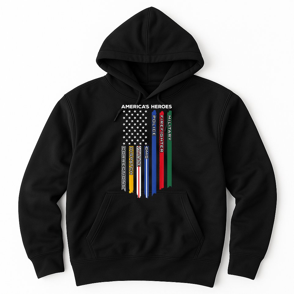 First Responders Police Military Firefighter Nurse Hoodie