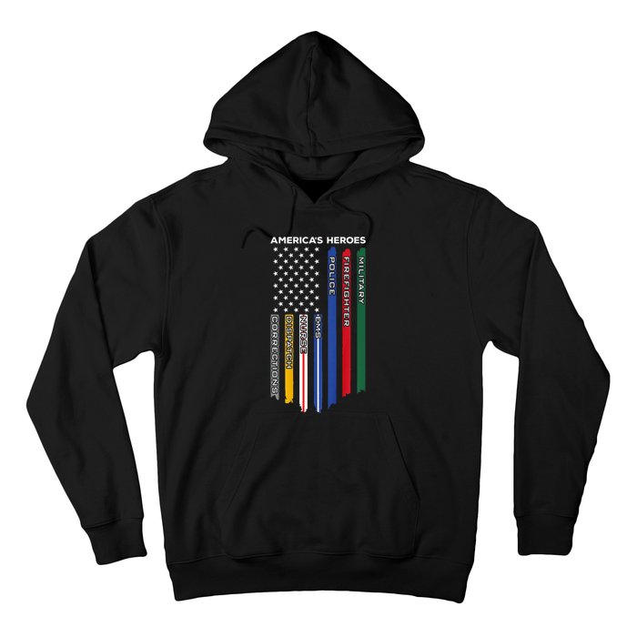 First Responders Police Military Firefighter Nurse Hoodie