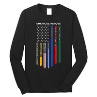 First Responders Police Military Firefighter Nurse Long Sleeve Shirt