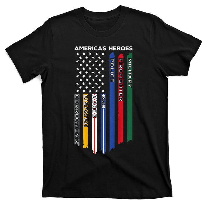 First Responders Police Military Firefighter Nurse T-Shirt