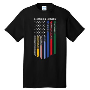 First Responders Police Military Firefighter Nurse Tall T-Shirt