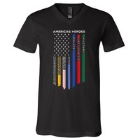 First Responders Police Military Firefighter Nurse V-Neck T-Shirt