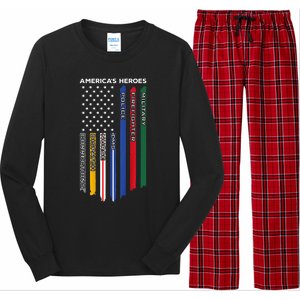 First Responders Police Military Firefighter Nurse Long Sleeve Pajama Set