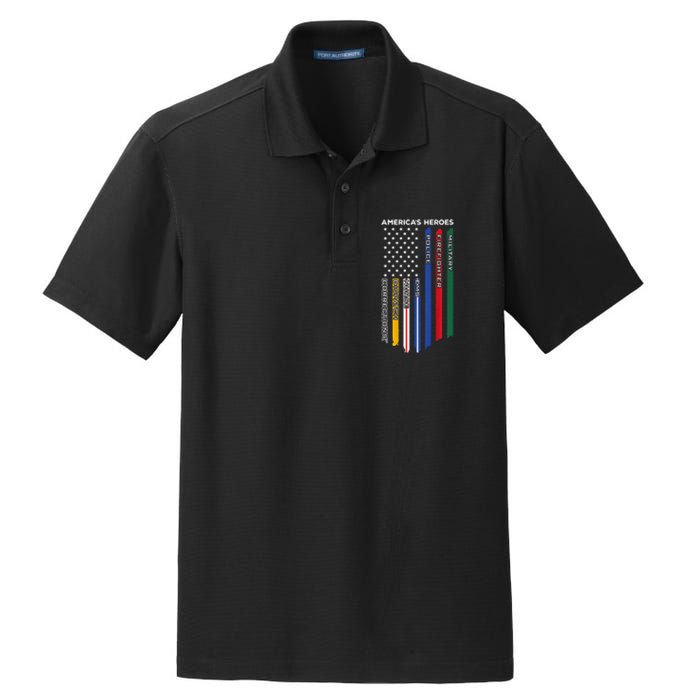 First Responders Police Military Firefighter Nurse Dry Zone Grid Polo