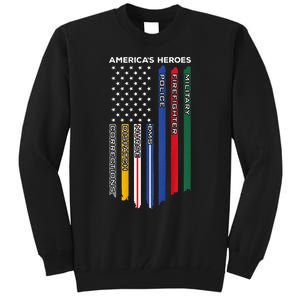 First Responders Police Military Firefighter Nurse Tall Sweatshirt