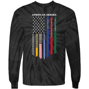 First Responders Police Military Firefighter Nurse Tie-Dye Long Sleeve Shirt