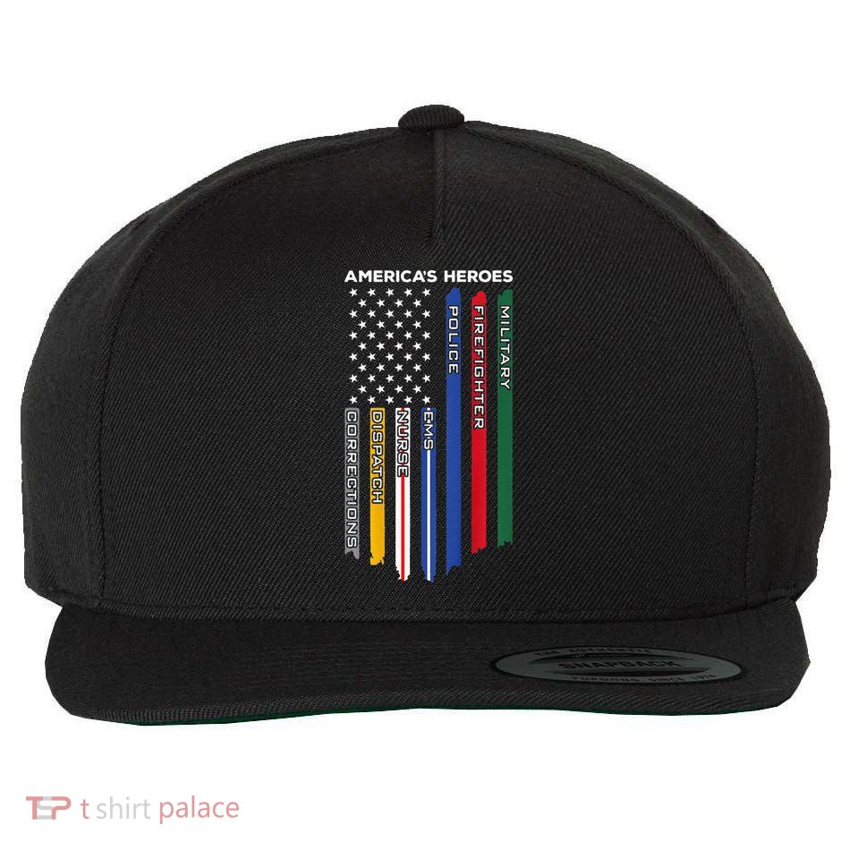 First Responders Police Military Firefighter Nurse Wool Snapback Cap