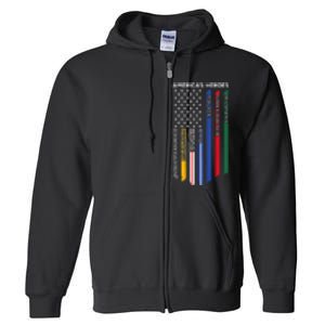 First Responders Police Military Firefighter Nurse Full Zip Hoodie