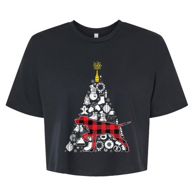 Festive Red Plaid GSP Christmas Tree Ornament Decoration Bella+Canvas Jersey Crop Tee