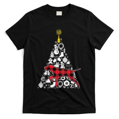 Festive Red Plaid GSP Christmas Tree Ornament Decoration T-Shirt