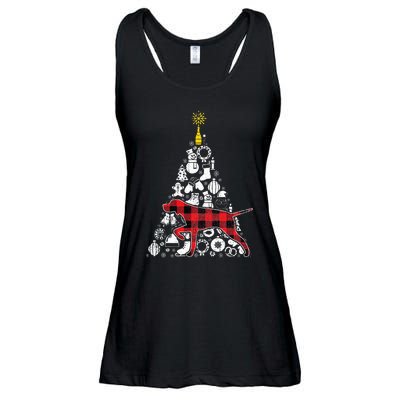 Festive Red Plaid GSP Christmas Tree Ornament Decoration Ladies Essential Flowy Tank