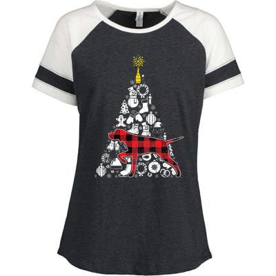 Festive Red Plaid GSP Christmas Tree Ornament Decoration Enza Ladies Jersey Colorblock Tee