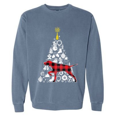 Festive Red Plaid GSP Christmas Tree Ornament Decoration Garment-Dyed Sweatshirt