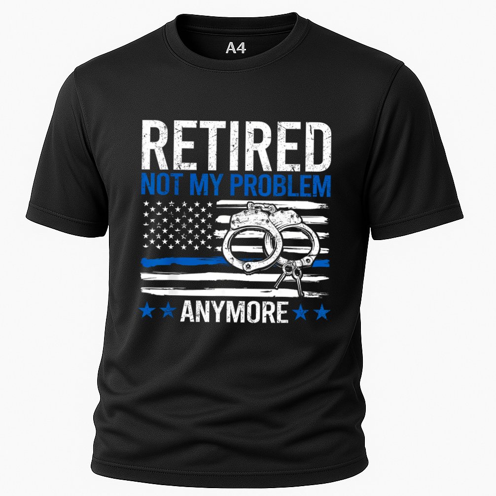Funny Retired Police Officer Law Enforcement Retirement Cooling Performance Crew T-Shirt