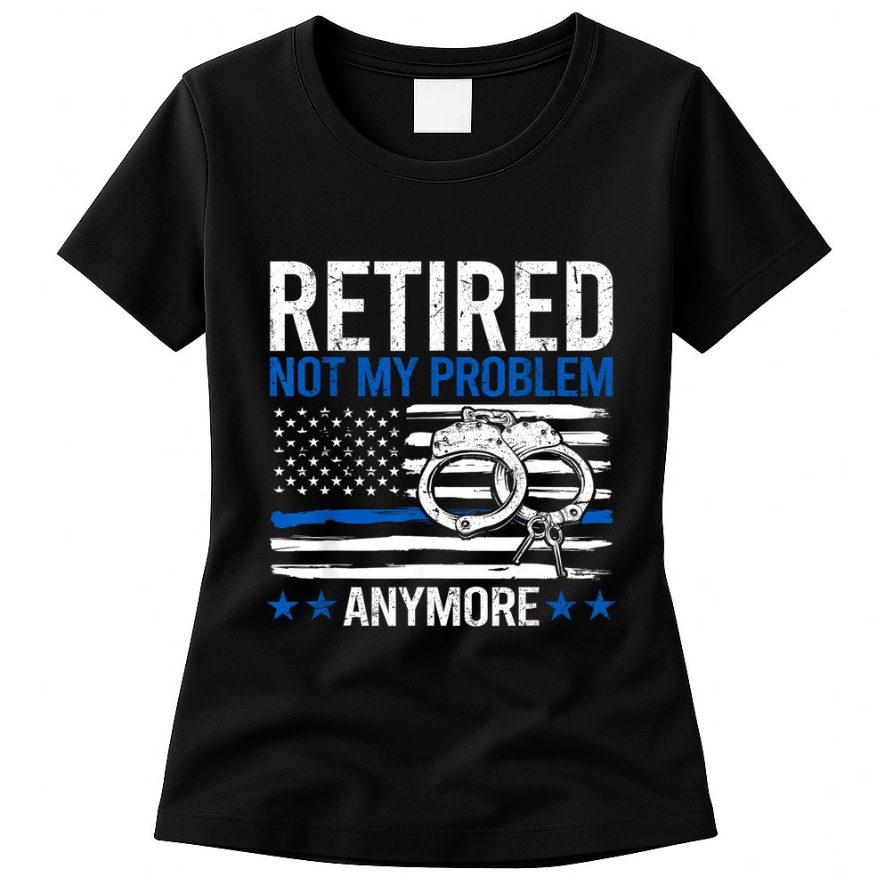 Funny Retired Police Officer Law Enforcement Retirement Womens T-Shirt