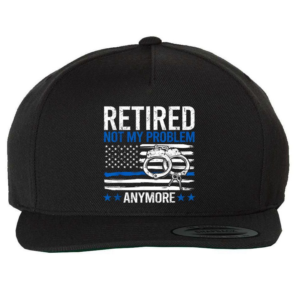 Funny Retired Police Officer Law Enforcement Retirement Wool Snapback Cap