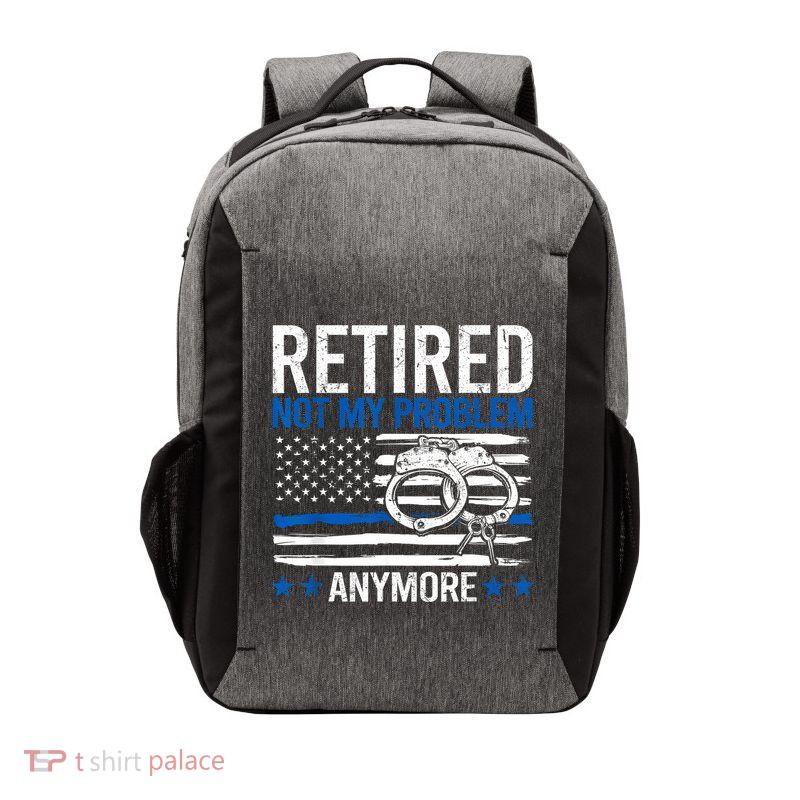 Funny Retired Police Officer Law Enforcement Retirement Vector Backpack