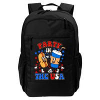 Funny Retro Party In The USA Retro Cartoon Hotdog Soda Pop Drink Backpack