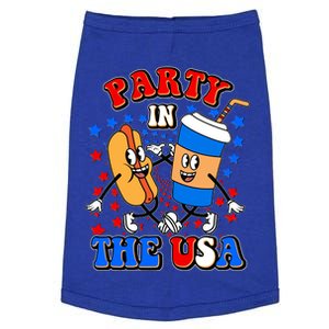 Funny Retro Party In The USA Retro Cartoon Hotdog Soda Pop Drink Doggie Tank