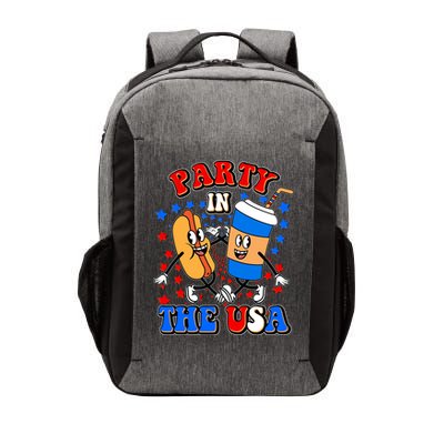 Funny Retro Party In The USA Retro Cartoon Hotdog Soda Pop Drink Vector Backpack