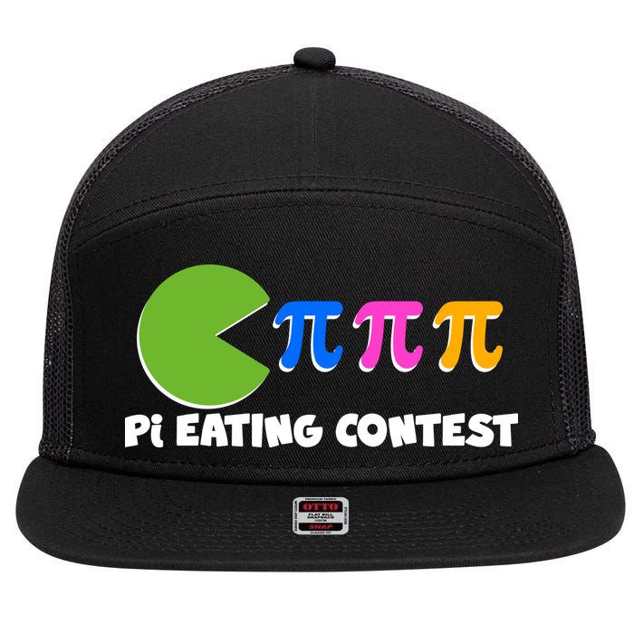 Funny Retro Pi Day 314 Pi Eating Contest Video Game 7 Panel Mesh Trucker Snapback Hat