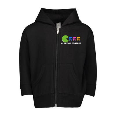 Funny Retro Pi Day 314 Pi Eating Contest Video Game Toddler Zip Fleece Hoodie