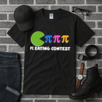 Funny Retro Pi Day 314 Pi Eating Contest Video Game Tall T-Shirt