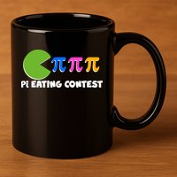 Funny Retro Pi Day 314 Pi Eating Contest Video Game 11oz C Handle Ceramic Mug