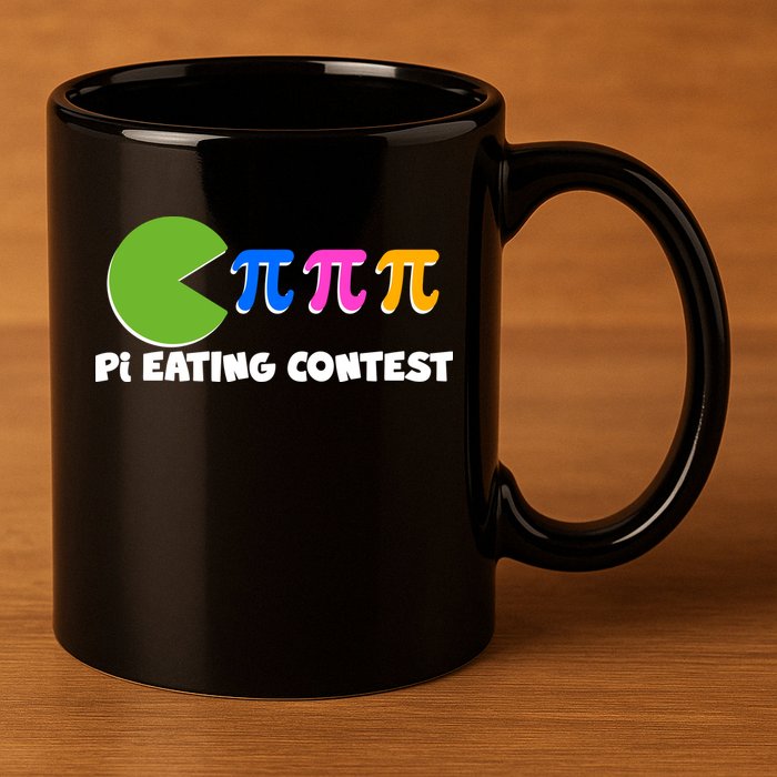 Funny Retro Pi Day 314 Pi Eating Contest Video Game 11oz C Handle Ceramic Mug
