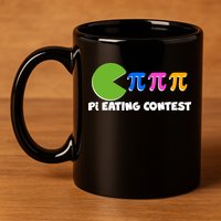 Funny Retro Pi Day 314 Pi Eating Contest Video Game 11oz C Handle Ceramic Mug