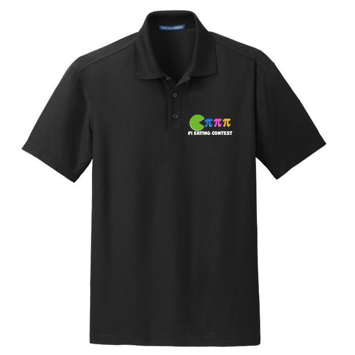 Funny Retro Pi Day 314 Pi Eating Contest Video Game Dry Zone Grid Polo