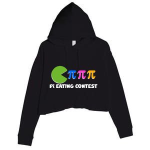 Funny Retro Pi Day 314 Pi Eating Contest Video Game Crop Fleece Hoodie