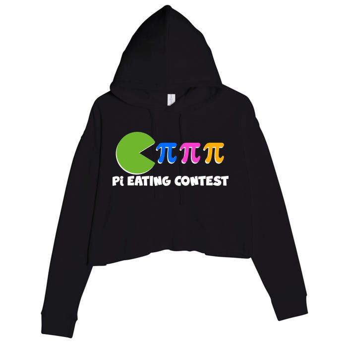 Funny Retro Pi Day 314 Pi Eating Contest Video Game Crop Fleece Hoodie