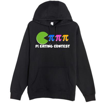 Funny Retro Pi Day 314 Pi Eating Contest Video Game Premium Pullover Hoodie
