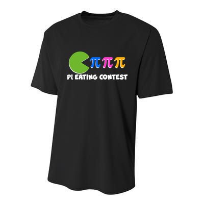 Funny Retro Pi Day 314 Pi Eating Contest Video Game Youth Performance Sprint T-Shirt