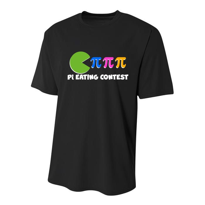 Funny Retro Pi Day 314 Pi Eating Contest Video Game Youth Performance Sprint T-Shirt