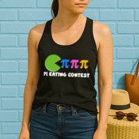 Funny Retro Pi Day 314 Pi Eating Contest Video Game Womens Tank Top