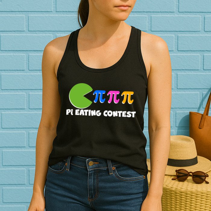 Funny Retro Pi Day 314 Pi Eating Contest Video Game Womens Tank Top