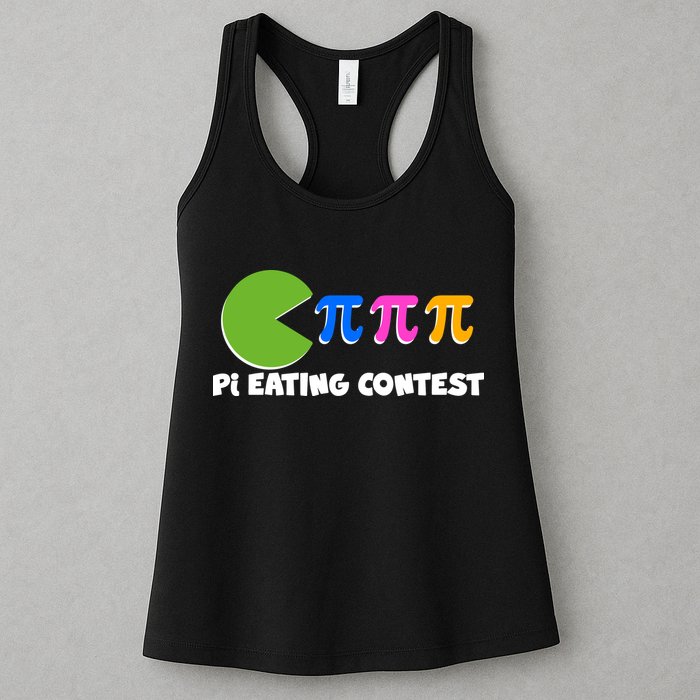 Funny Retro Pi Day 314 Pi Eating Contest Video Game Womens Tank Top
