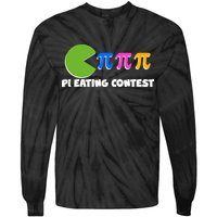 Funny Retro Pi Day 314 Pi Eating Contest Video Game Tie-Dye Long Sleeve Shirt