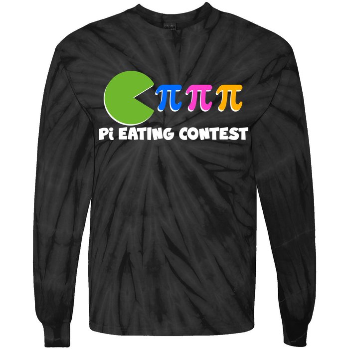 Funny Retro Pi Day 314 Pi Eating Contest Video Game Tie-Dye Long Sleeve Shirt